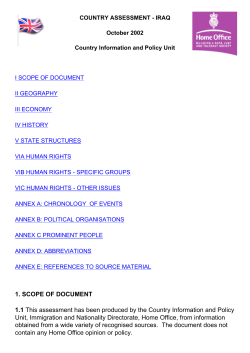 Iraq, Country Information