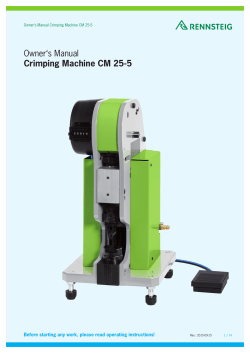 Owner`s Manual Crimping Machine CM 25-5