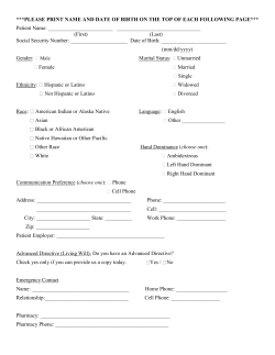 ***PLEASE PRINT NAME AND DATE OF BIRTH ON THE TOP OF