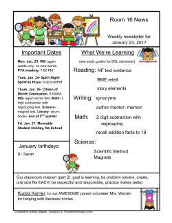 Room 16 News What We`re Learning Writing: synonyms Science