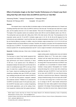 Effect of Inclination Angle on the Heat Transfer Performance of a