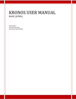 kronos user manual - DFA Cornell