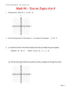 Math 94 - Test on Topics 6 to 8