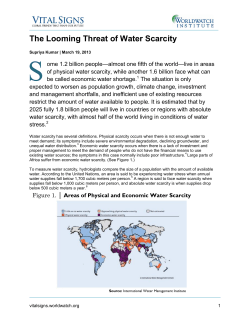 The Looming Threat of Water Scarcity