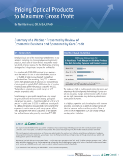 Pricing Optical Products to Maximize Gross Profit
