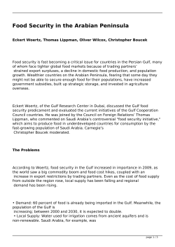 Food Security in the Arabian Peninsula