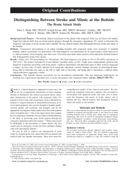 Distinguishing Between Stroke and Mimic at the Bedside