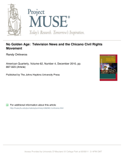 No Golden Age: Television News and the Chicano Civil Rights