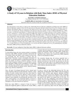 A Study of VO2 max in Relation with Body Mass Index
