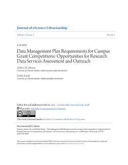 Data Management Plan Requirements for Campus Grant Competitions