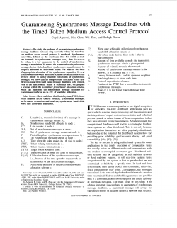 Guaranteeing synchronous message deadlines with the timed token