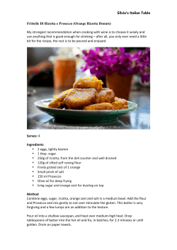Silvia`s Italian Table Frittelle Di Ricotta e Prosecco (Orange Ricotta