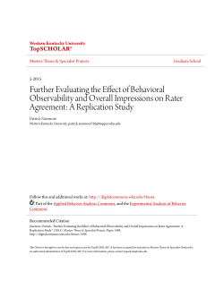 Further Evaluating the Effect of Behavioral - TopSCHOLAR