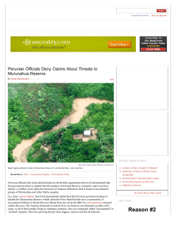 Peruvian Officials Deny Claims About Threats to Murunahua Reserve