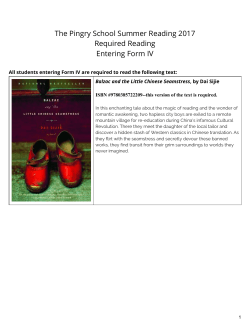 The Pingry School Summer Reading 2017 Required Reading