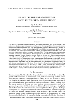 ON THE DUCTILE ENLARGEMENT OF VOIDS IN TRIAXIAL