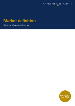Market definition - Office of Fair Trading