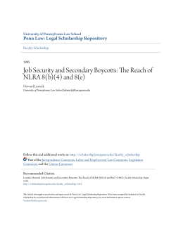 The Reach of NLRA 8(b)(4) and 8(e)