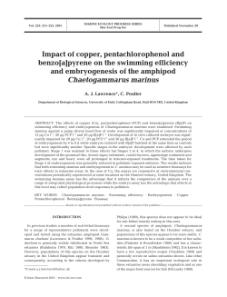 Impact of copper, pentachlorophenol and benzo [a] pyrene on the