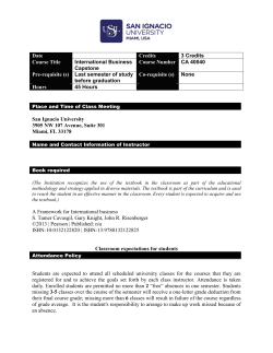 International Business - San Ignacio University