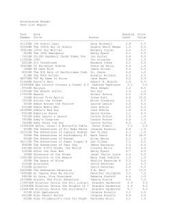 Accelerated Reader Test List Report Test Book Reading Point