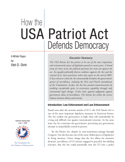 USA Patriot Act - Vietnamese and American Veterans of the
