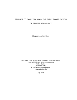 PRELUDE TO FAME: TRAUMA IN THE EARLY SHORT FICTION OF
