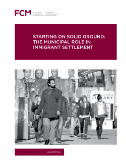 Starting on Solid Ground: The Municipal Role in Immigrant Settlement