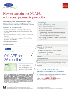 How to explain the 0% APR with equal payments promotion