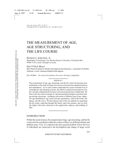 The Measurement of Age, Age Structuring, and the Life Course