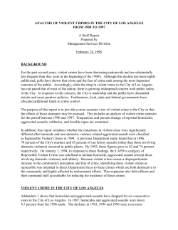 Violent Crimes in LA  - Los Angeles Police Department