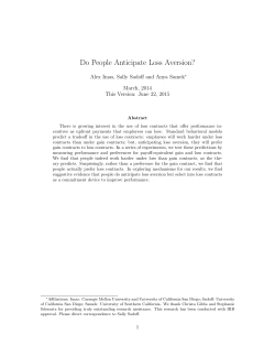 Do People Anticipate Loss Aversion?