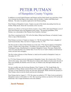 peter putman - Bill Putman`s Genealogy