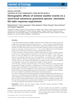 stochastic life table response expe