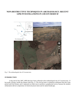 non-destructive techniques in archaeology: recent gpr investigations