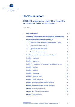Disclosure report - TARGET2 assessment against the principles for
