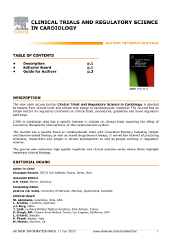 clinical trials and regulatory science in cardiology