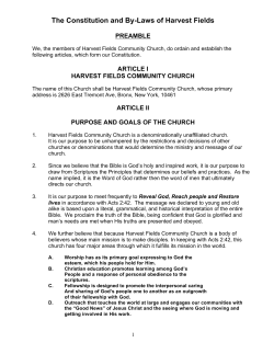Constitution and Bylaws - Harvest Fields Community Church