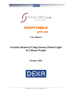Freckles Removal Using Intense Pulsed Light in Chinese People
