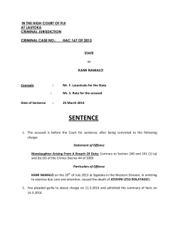 SENTENCE - Judiciary Fiji
