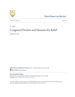Congested Dockets and Measures for Relief