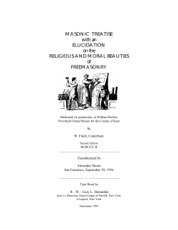 MASONIC TREATISE with an ELUCIDATION on the RELIGIOUS