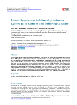 Linear Regression Relationship between Lychee Juice