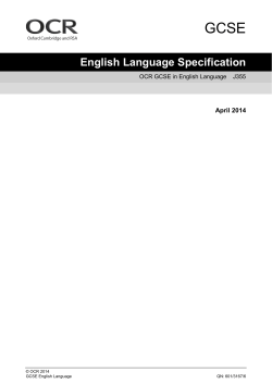 Specification - GCSE English Language