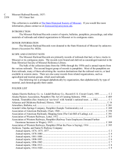 Missouri Railroad Records, 1837-, (C2358)