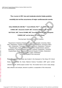 The J-curve in HIV: low and moderate alcohol intake predicts