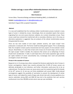 a cause-effect relationship between viral infections and cancers?