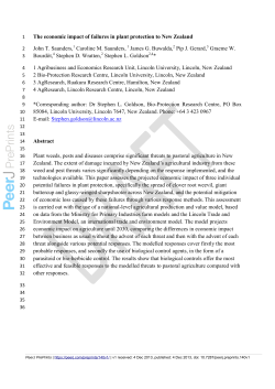 The economic impact of failures in plant protection to New