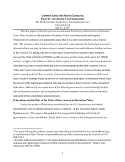 Common Core and Federalism