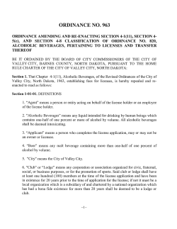 ORDINANCE NO. 963 - city of valley city